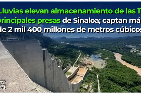 Lluvias elevan almacenamiento de las 11 principales presas de Sinaloa
