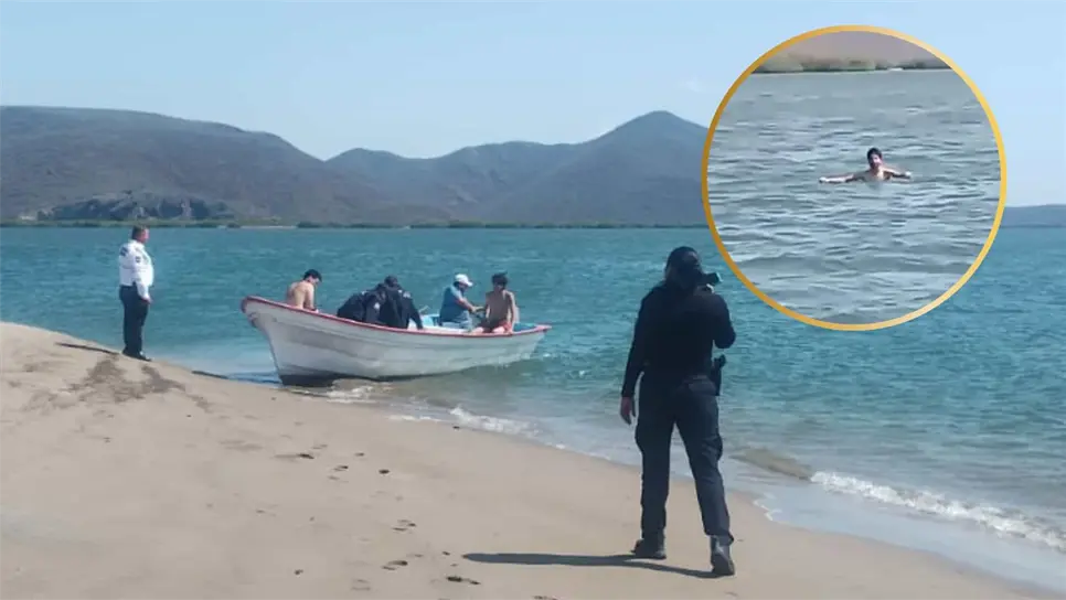 Policía Turística de Ahome rescata a joven de 20 años de morir ahogado en El Maviri