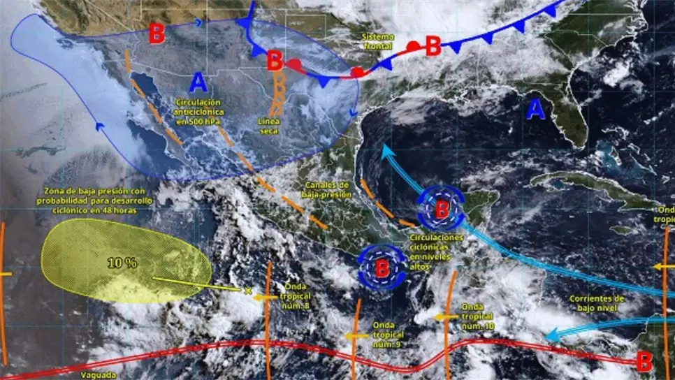 Pronostican lluvias intensas de hasta 150 mm en estos estados de México