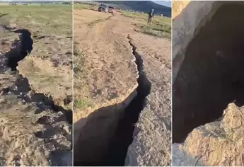 ¡De película! Se abre la tierra y deja una impresionante grieta de 200 metros en Arteaga