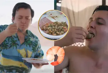 ¡Está buenísimo! Calixto Serna prueba la machaca de camarón en Topolobampo y así reaccionó | VIDEO