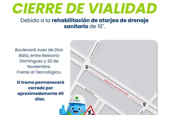 Obras en Los Mochis: cerrar&aacute;n por 40 d&iacute;as un tramo del bulevar Juan de Dios B&aacute;tiz