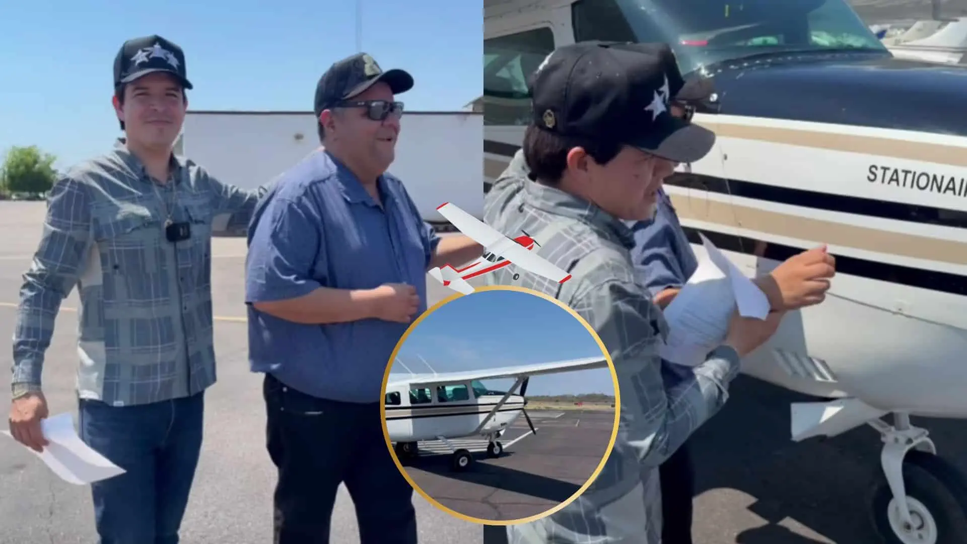 &iexcl;Arriba la pilotiza! El Piloto y su Estilo cumple sue&ntilde;o de seguidor ciego y lo lleva a volar en su avioneta | VIDEO
