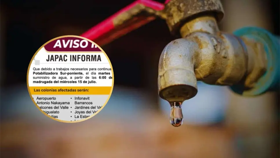 Más de 60 colonias del sur de Culiacán se quedarán sin agua este martes 14 de julio