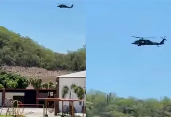 Con helicóptero artillado, Ejército y Marina despliegan operativo en Zapote de los Cázares, Mocorito