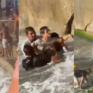 Civiles y salvavidas logran rescate de menor atrapado en corriente en Mazatl&aacute;n