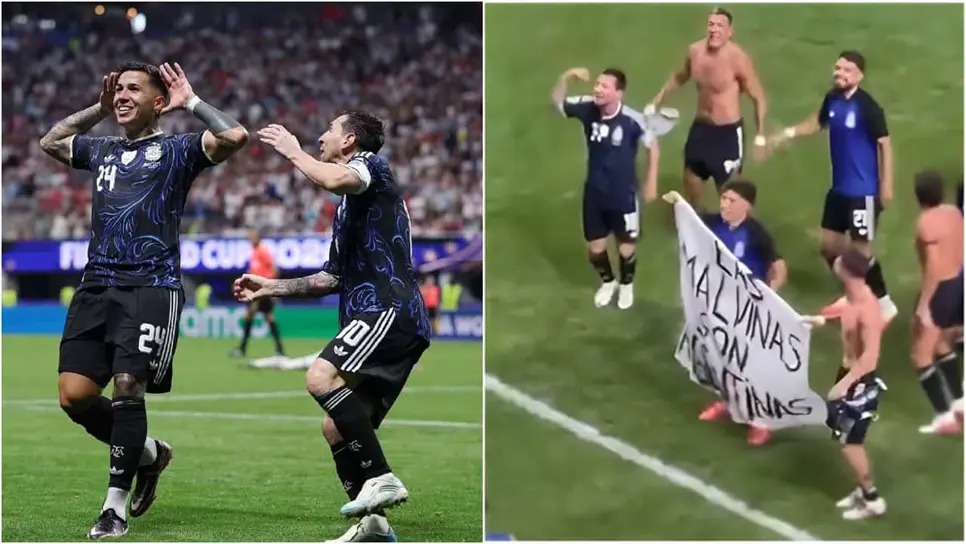 FOTO: La Selección de Argentina festeja su pase a la final ante Inglaterra con polémica lona