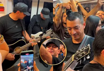 Los Hijos de Barrón cantan en el tren ligero de Guadajalara y así los recibieron | VIDEO