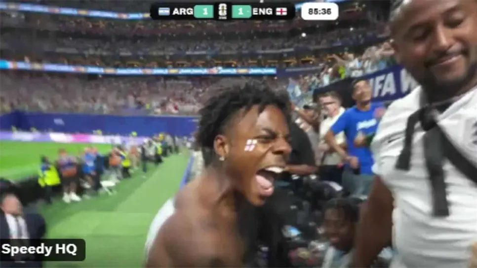 IShowSpeed estuvo presente en la semifinal entre las selecciones de Argentina e Inglaterra, donde este vibró al máximo durante todo el partido al lado de su hermano, donde este sintió la pasión de los aficionados albicelestes