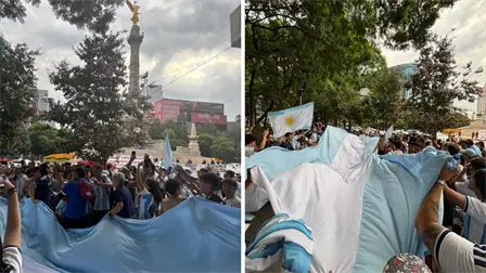 Argentinos desatan la fiesta en el Ángel de la Independencia tras avanzar a la final del Mundial 2026 Argentinos desatan la fiesta en el Ángel de la Independencia tras avanzar a la final del Mundial 2026