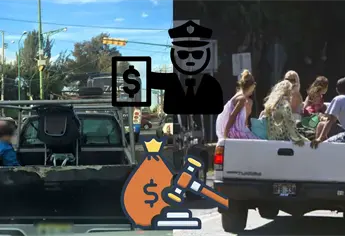 ¿De cuánto es la multa por viajar en la parte trasera de una camioneta en carretera?