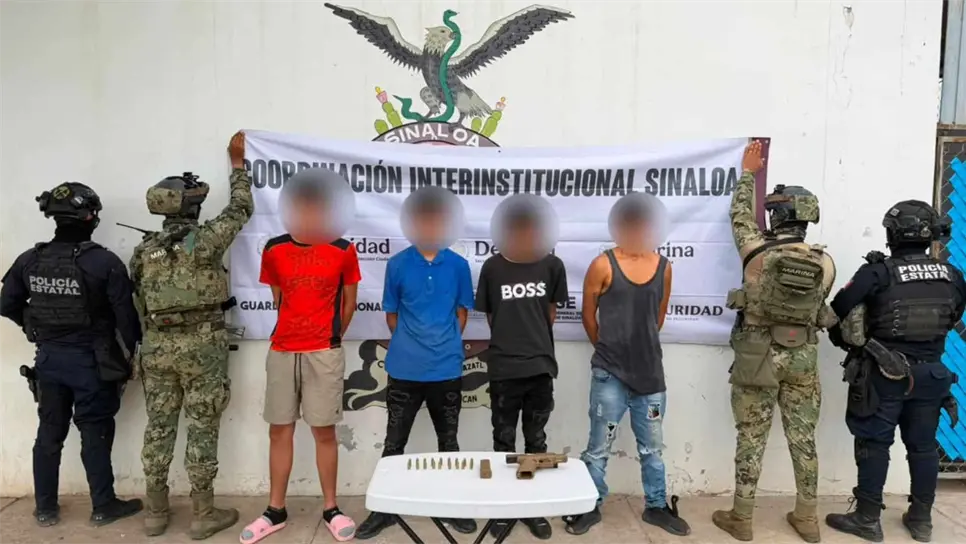 En fuerte operativo en Mazatlán liberan a dos civiles y detienen a sus 4 captores, 3 son menores de edad