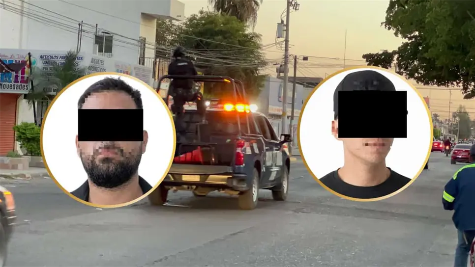 Circulaban a exceso de velocidad y sin placas, los detienen policías y descubren que iban armados en Los Mochis