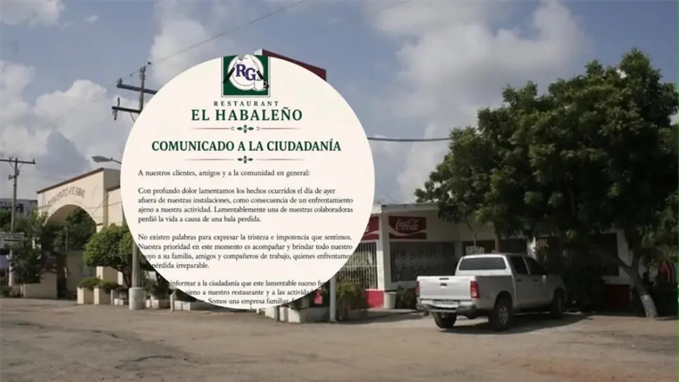 Restaurante El Habaleño lamenta muerte de Esmeralda; una bala perdida le arrebató la vida tras balacera en Mazatlán